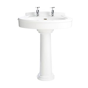 free-standing washbasin / oval / ceramic / traditional