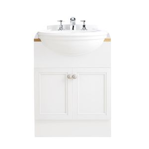 semi-recessed washbasin / round / ceramic / traditional