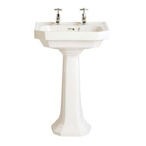 free-standing washbasin / rectangular / ceramic / traditional