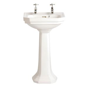 free-standing washbasin / rectangular / ceramic / traditional
