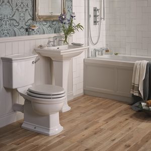 free-standing washbasin / square / ceramic / traditional