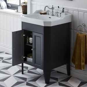 free-standing washbasin cabinet / wooden / traditional