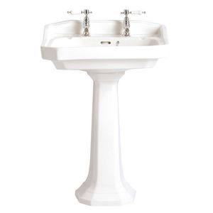 free-standing washbasin / ceramic / traditional / commercial