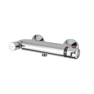 shower mixer tap / wall-mounted / metal / thermostatic
