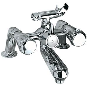 double-handle shower mixer tap / for bathtubs / free-standing / chromed metal