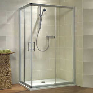 glass shower cubicle / corner / with sliding door