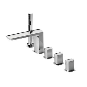 bathtub mixer tap / countertop / chromed metal / brass
