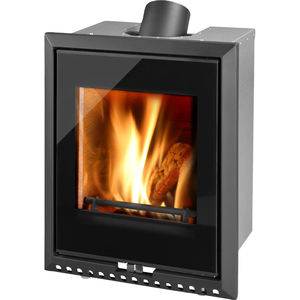 wood-burning boiler fireplace insert / 1-sided / boiler