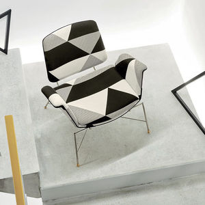 upholstery fabric / geometric pattern / polyester / cotton