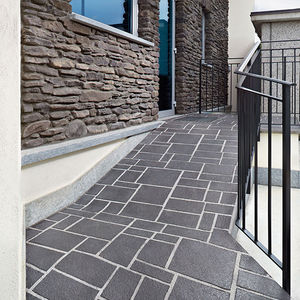 stamped concrete floor covering / commercial / textured / paver look