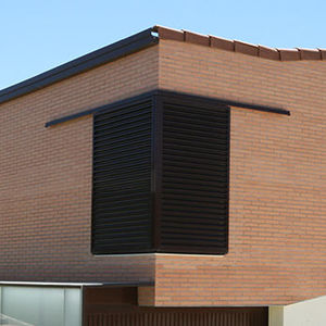sliding shutters / aluminum / window / louvered