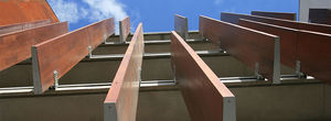 wooden solar shading / for facades / horizontal