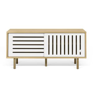contemporary TV cabinet / lacquered wood / oak