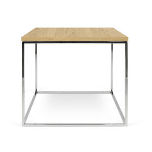 contemporary side table / oak / walnut / wood veneer