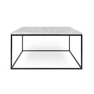 contemporary coffee table / metal / marble / square