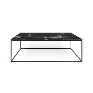 contemporary coffee table / metal / marble / rectangular
