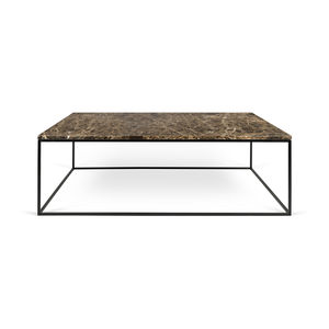 contemporary coffee table / metal / marble / rectangular