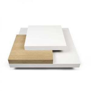 contemporary coffee table / oak / lacquered wood / square