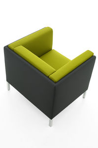 contemporary visitor armchair / fabric / steel / black
