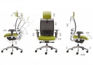 contemporary executive chair / mesh / with headrest / star base