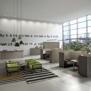 workstation desk / wooden / metal / melamine