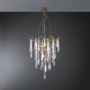 traditional chandelier / glass / bronze / halogen