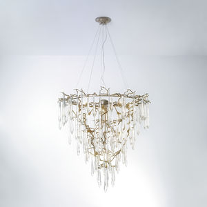 traditional chandelier / glass / bronze / halogen