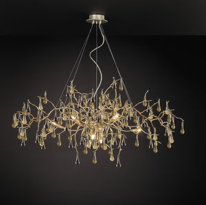 traditional chandelier / glass / bronze / incandescent