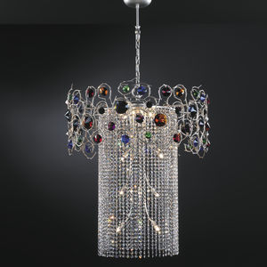 pendant lamp / classic / metal / crystal