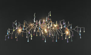 traditional wall light / glass / bronze / halogen
