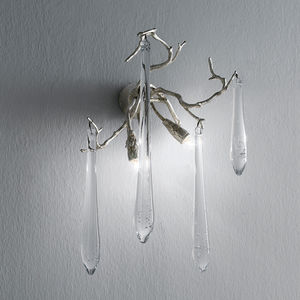 traditional wall light / bronze / glass / halogen