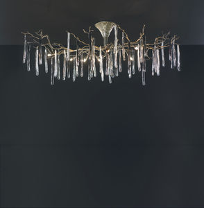 traditional ceiling light / glass / bronze / halogen