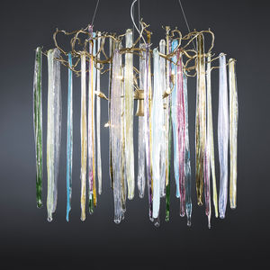 pendant lamp / traditional / bronze / crystal