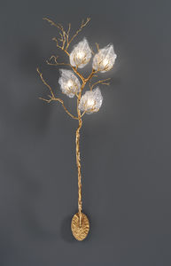 original design wall light / bronze / glass / halogen