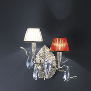 traditional wall light / bronze / crystal / fabric