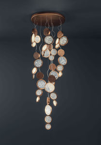contemporary chandelier / glass / bronze / LED
