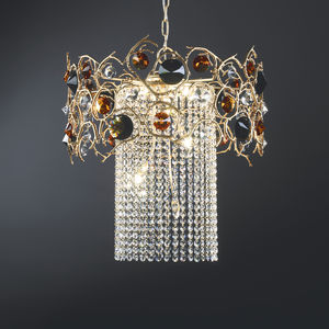 pendant lamp / classic / bronze / crystal