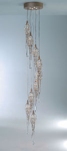pendant lamp / contemporary / bronze / glass