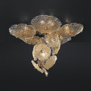 contemporary ceiling light / Murano glass / bronze / LED