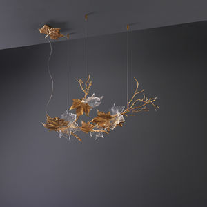 pendant lamp / contemporary / bronze / glass
