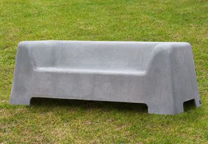 public bench / contemporary / concrete / with backrest