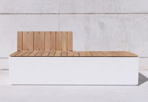 public bench / contemporary / iron / concrete