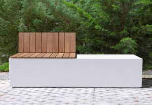 public bench / contemporary / iron / concrete