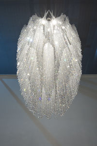 contemporary chandelier / crystal / stainless steel / LED