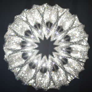 contemporary chandelier / crystal / stainless steel / LED