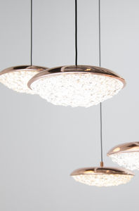 pendant lamp / contemporary / brass / crystal