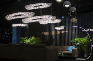 floor-standing lamp / contemporary / crystal / handmade