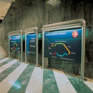 floor-mounted signboard / aluminum / orientation