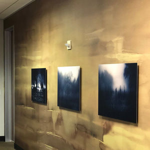 contemporary wallpaper / patterned / gold-colored / handmade