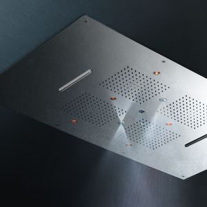recessed ceiling shower head / rectangular / rain / waterfall
